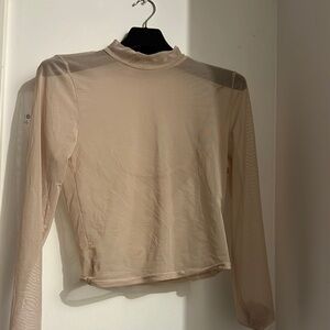 Sheer Beige Long Sleeve Top